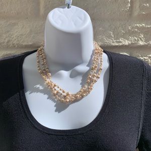 18” 3 Strand Faux Champagne Pearl Necklace